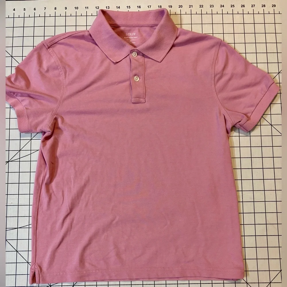 (2) J. Crew Men’s‎ Small Flex Piqued Polo Untucked Shirts (1 Blue 1 Pink)
